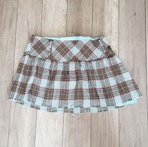 NWOT American Eagle Distressed Plaid Mini Skirt